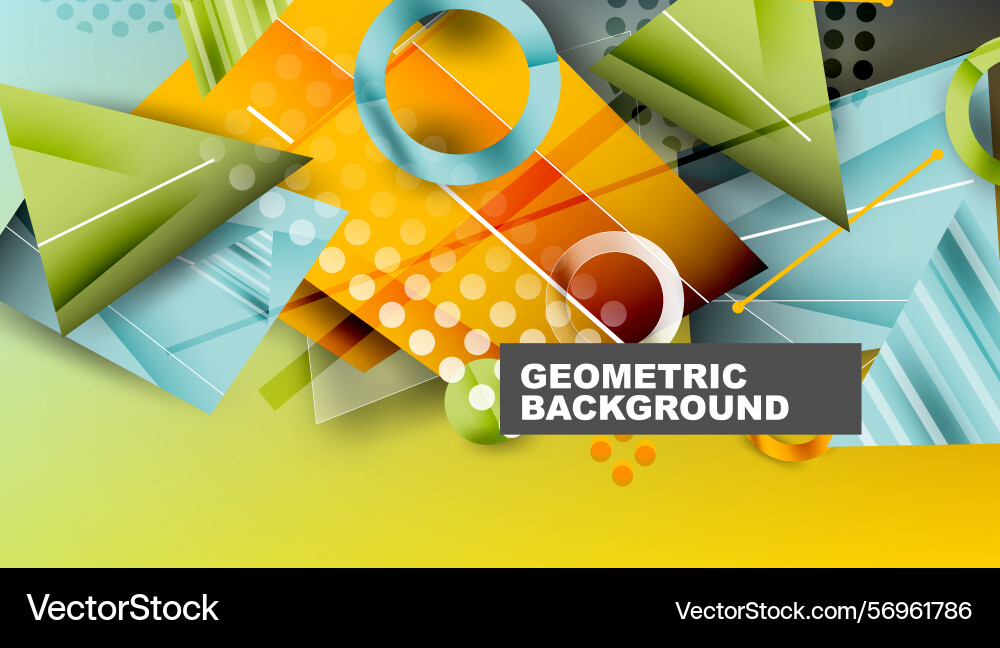 Bright geometric shapes overlap creating dynamic Bright geometric shapes overlap creating dynamic vector image