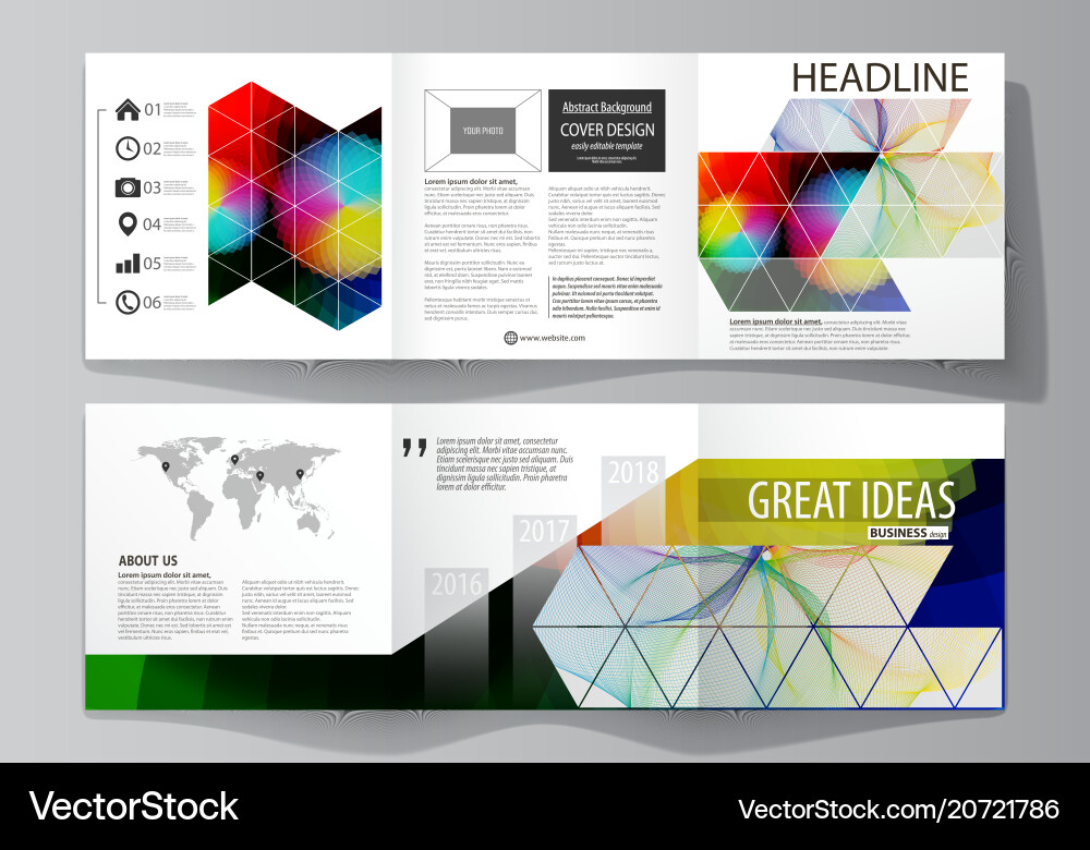 Business templates for tri fold square brochures Vector Image