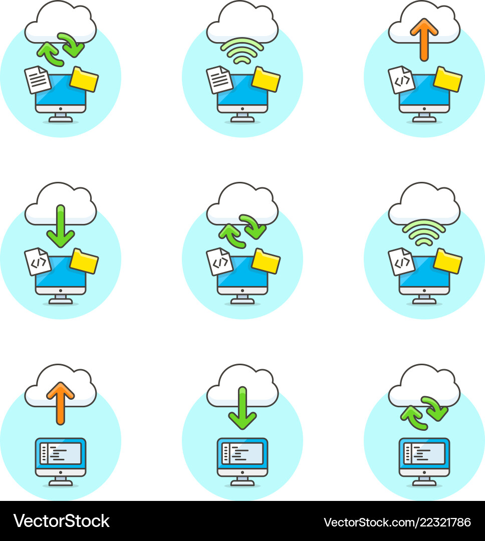 Cloud Computing Icons Set vector image