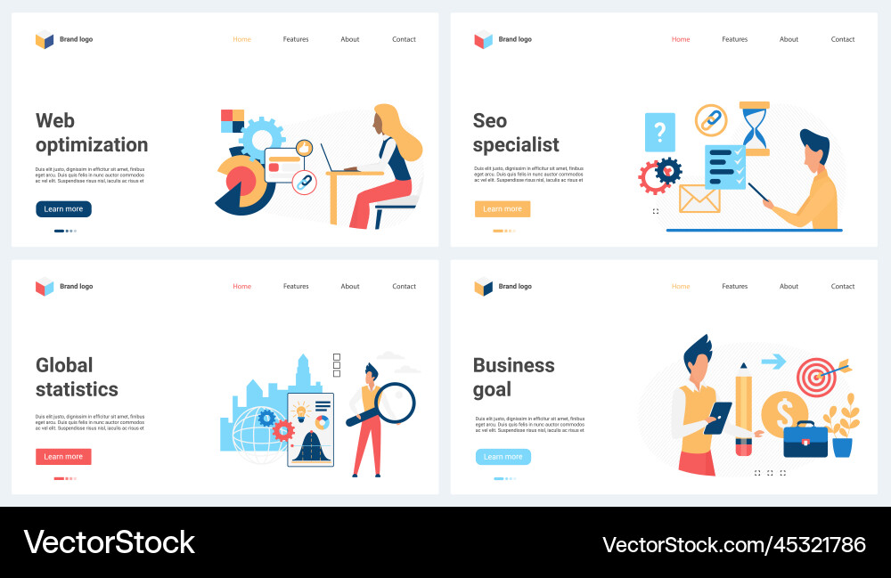 Data Analysis & Website Optimization Vector Image