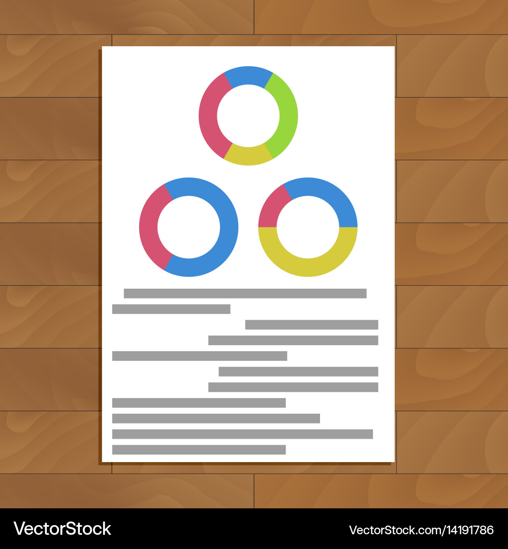 Document with round charts Vector Image