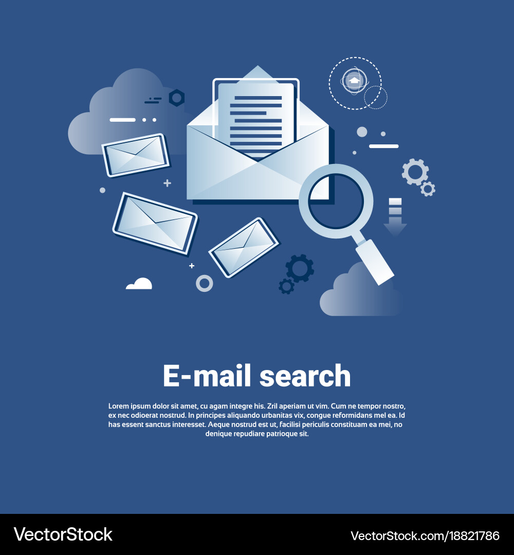 Email search template web banner with copy space Vector Image