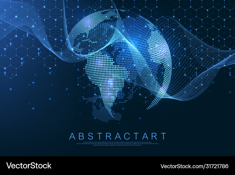 Global network connection concept big data Global network connection concept big data vector image