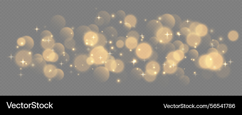 Golden bokeh with stars and sparkles shiny Golden bokeh with stars and sparkles shiny vector image