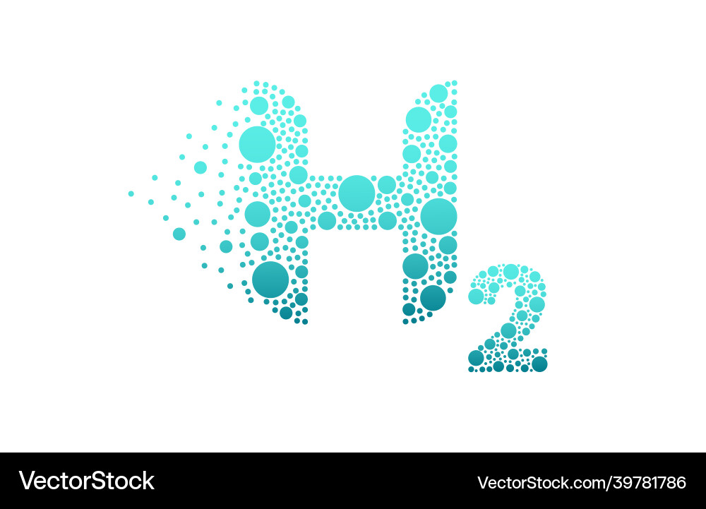 Hydrogen H2 Logo Icon - Bubble Style Vektorbild