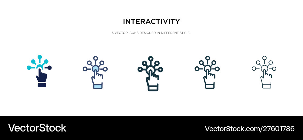 Interactivity icon in different style two Interactivity icon in different style two vector image