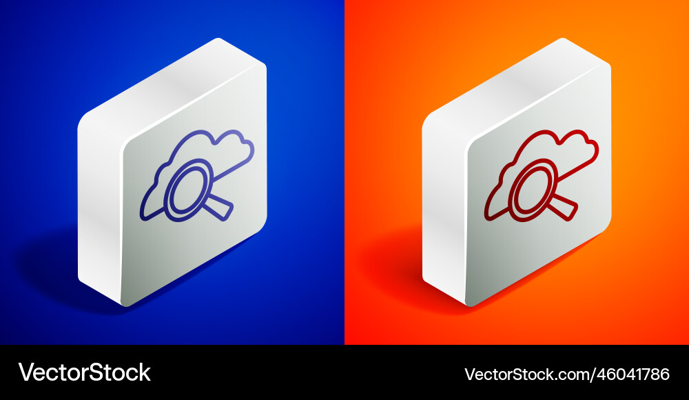 Isometric line search cloud computing icon Isometric line search cloud computing icon vector image