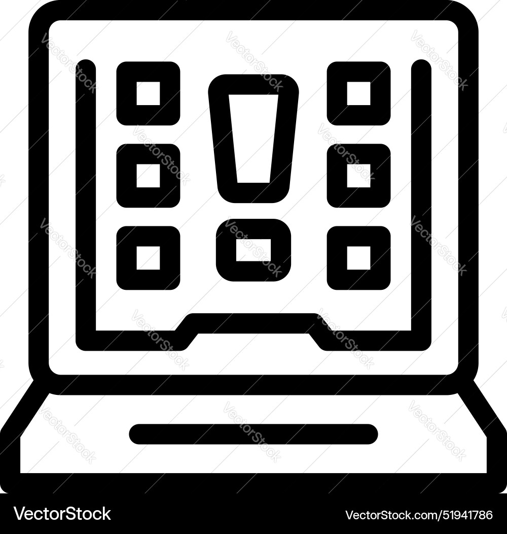Laptop displaying warning message with exclamation Laptop displaying warning message with exclamation vector image