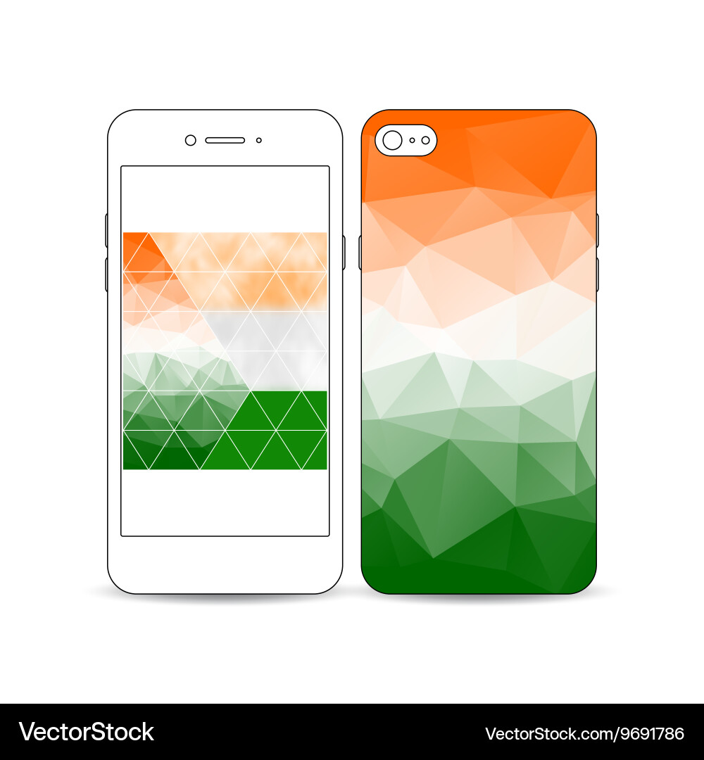 Mobile smartphone with an example of the screen vector image