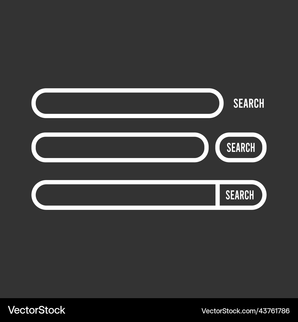 Search bar element design set of boxes ui vector image
