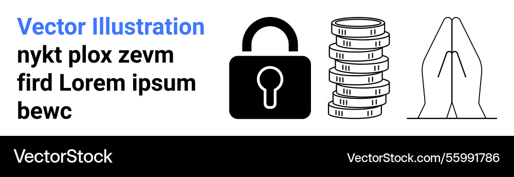 Secure finances with lock coin stack and hands Secure finances with lock coin stack and hands vector image