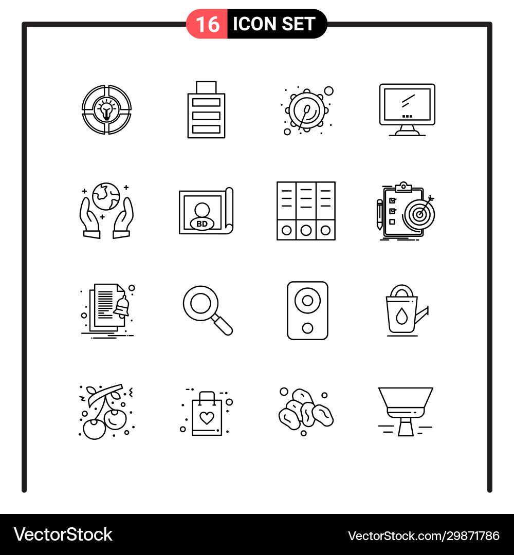 Set 16 line style icons for web and mobile Set 16 line style icons for web and mobile Vector Image