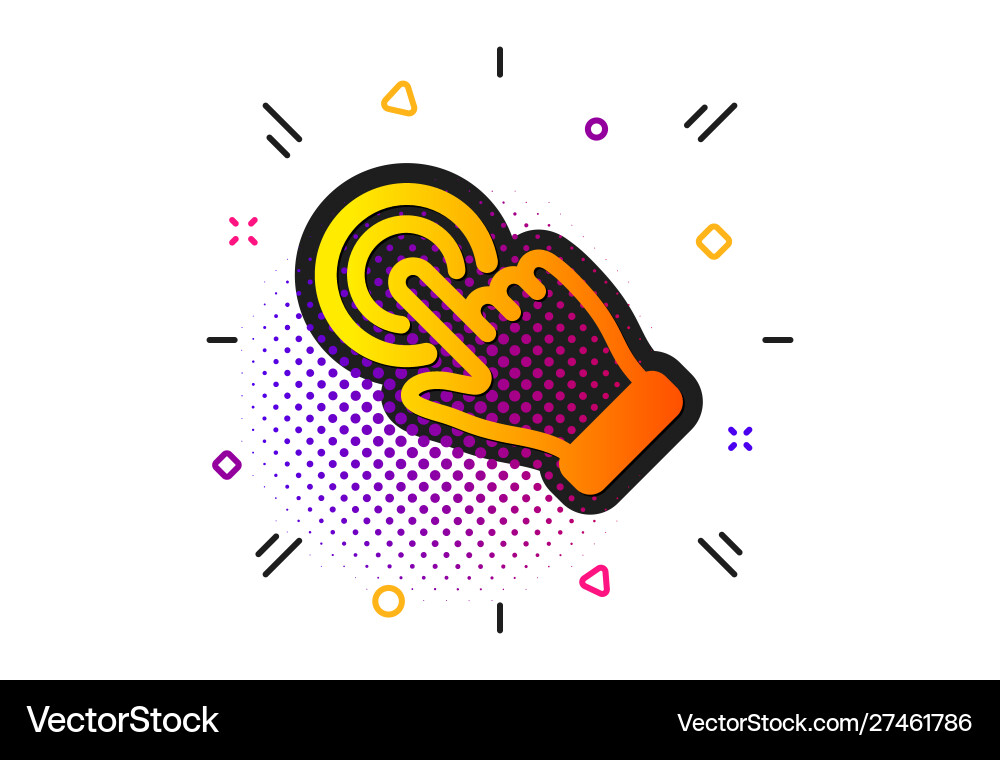 Touchscreen gesture icon click hand sign push Vector Image