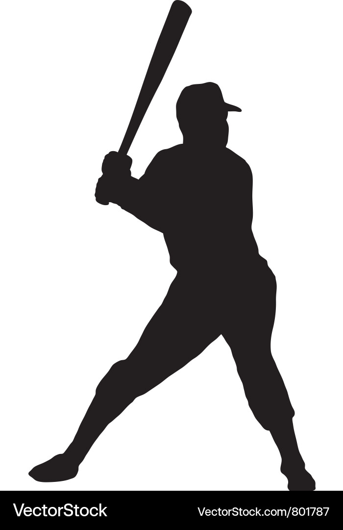 Baseball Batter Silhouette vector image