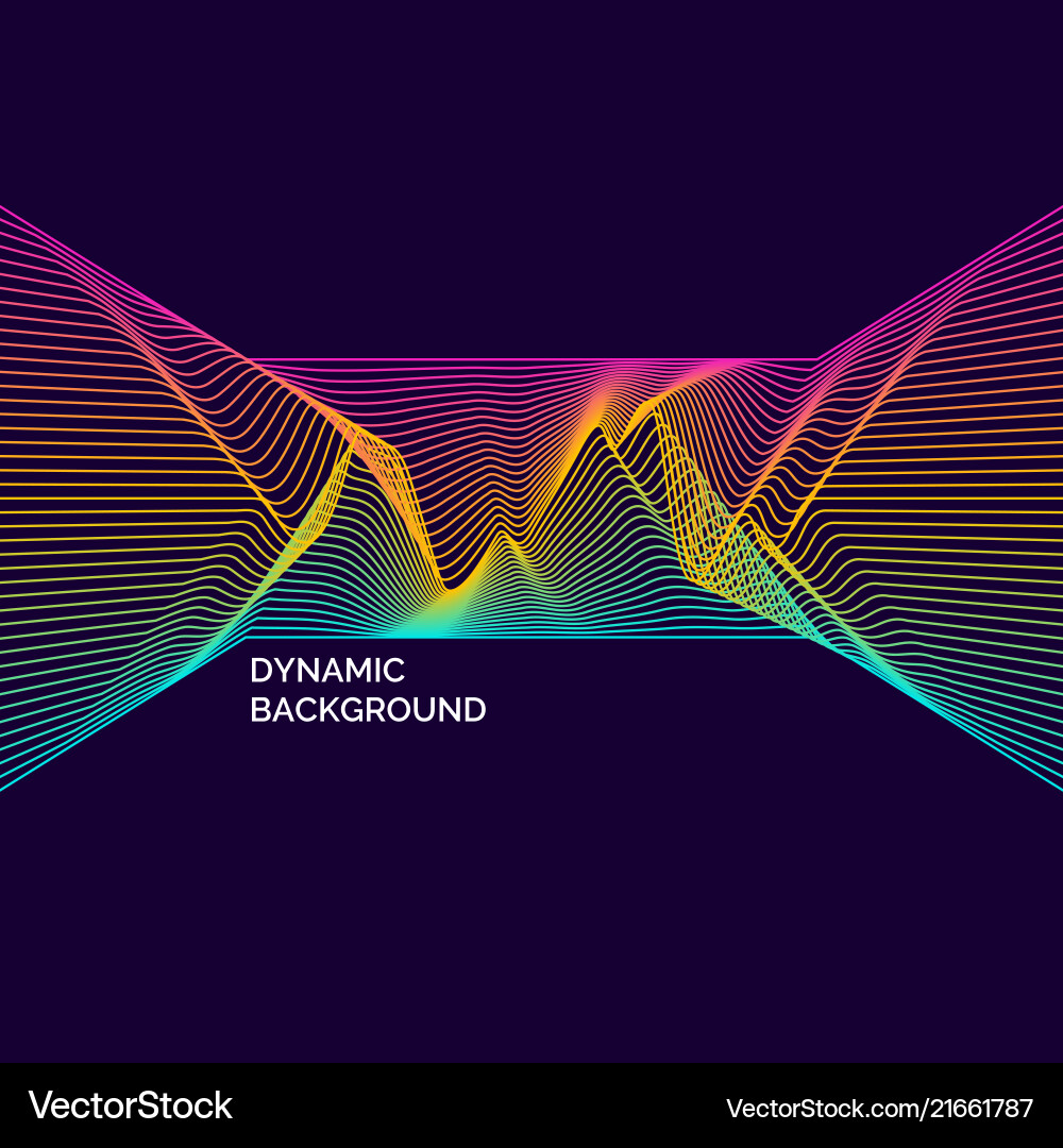 Bright poster with dynamic waves Bright poster with dynamic waves Vector Image