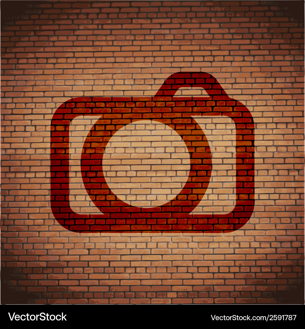 Camera flat modern web button and space for your Vector Image