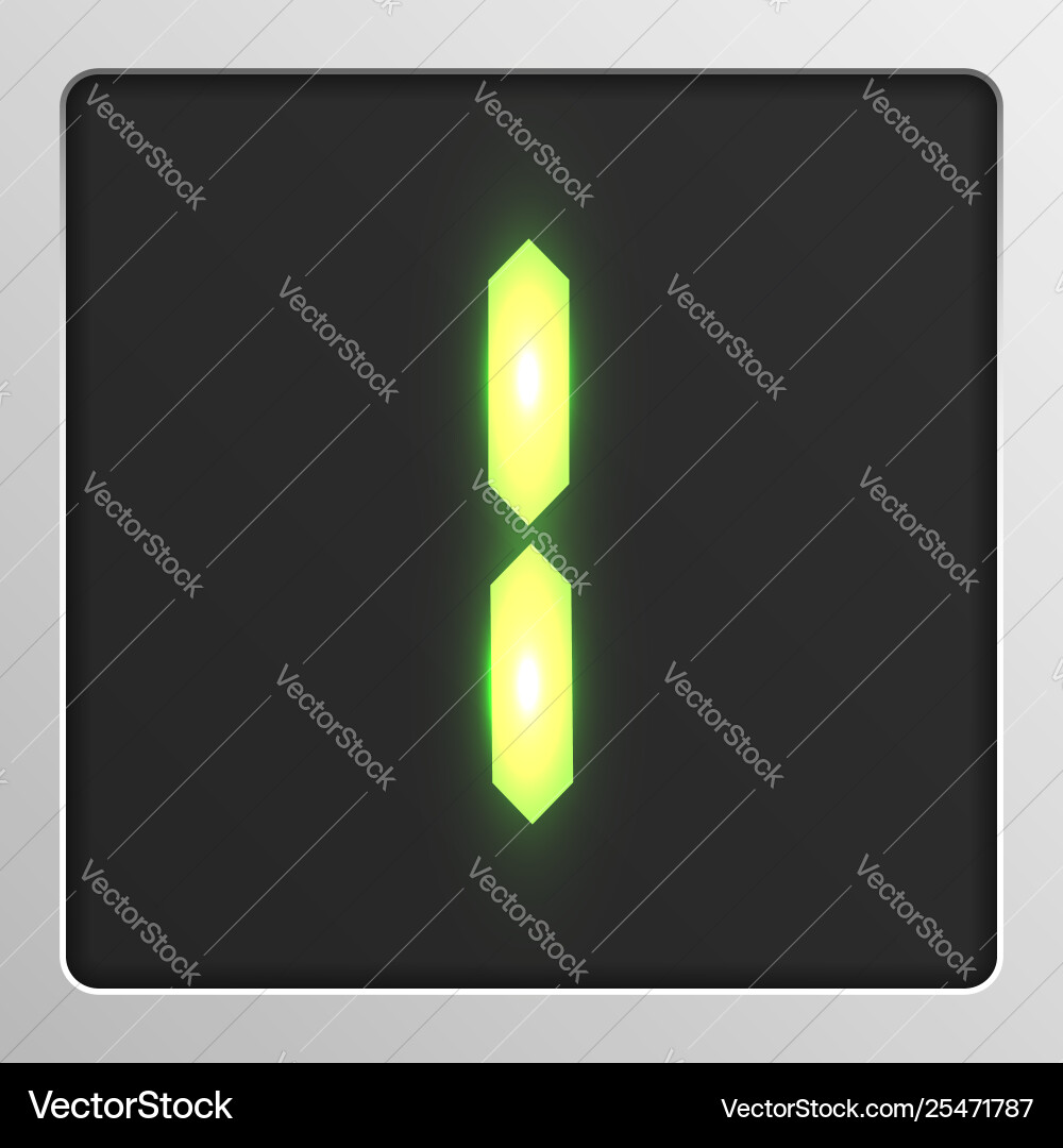 Digital character set typeface on a screen Digital character set typeface on a screen Vector Image