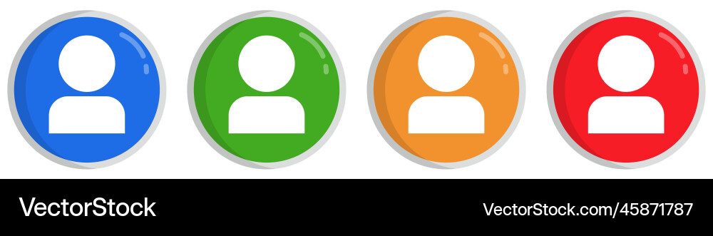 Flat design round user icon set vector image