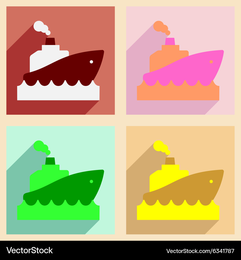 Flat with shadow concept and mobile application vector image
