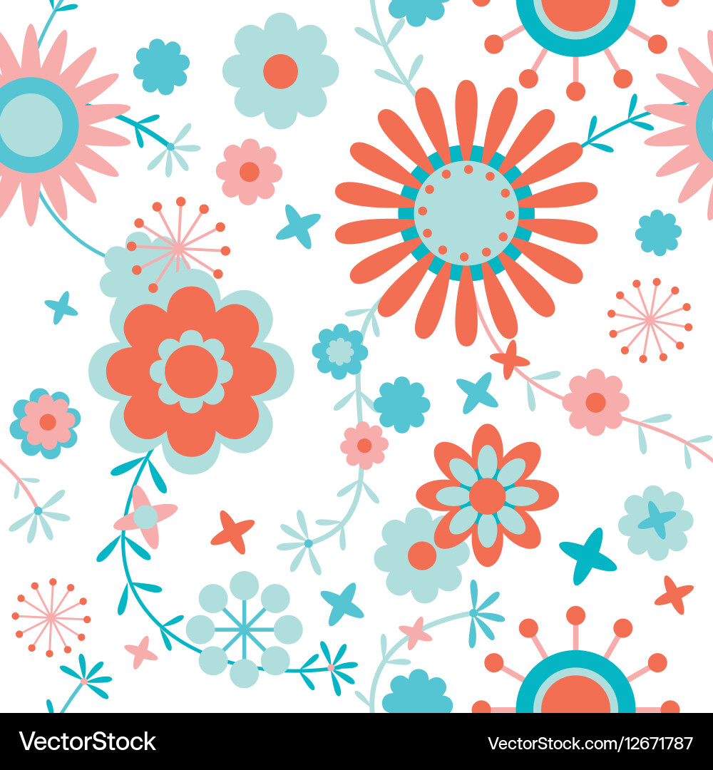 Floral Seamless Pattern - Pastel Blooms Vector Image