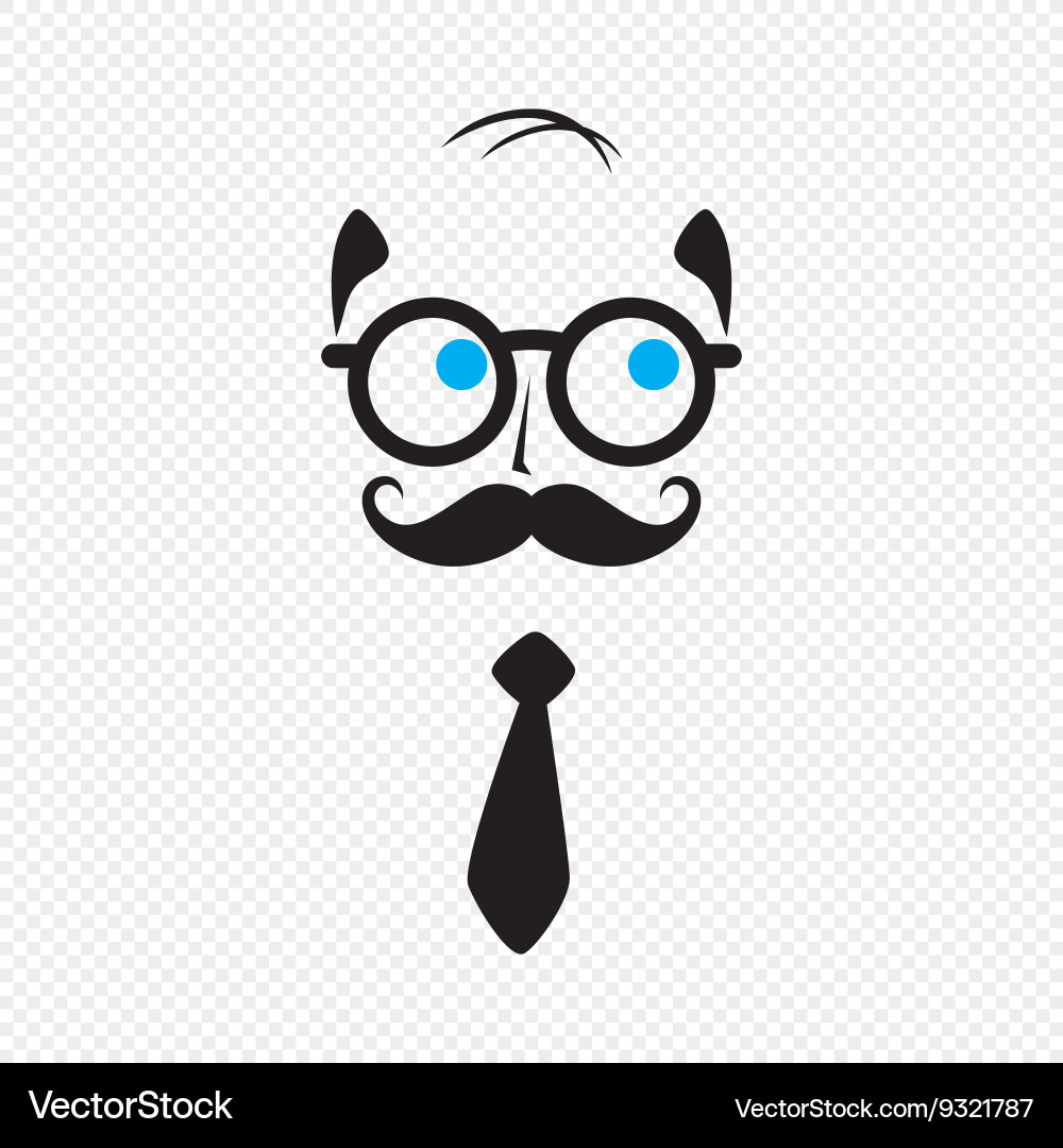 Geek nerd guy with mustache vector image