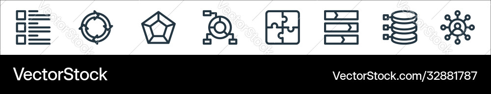 Infographic elements line icons linear set Infographic elements line icons linear set vector image