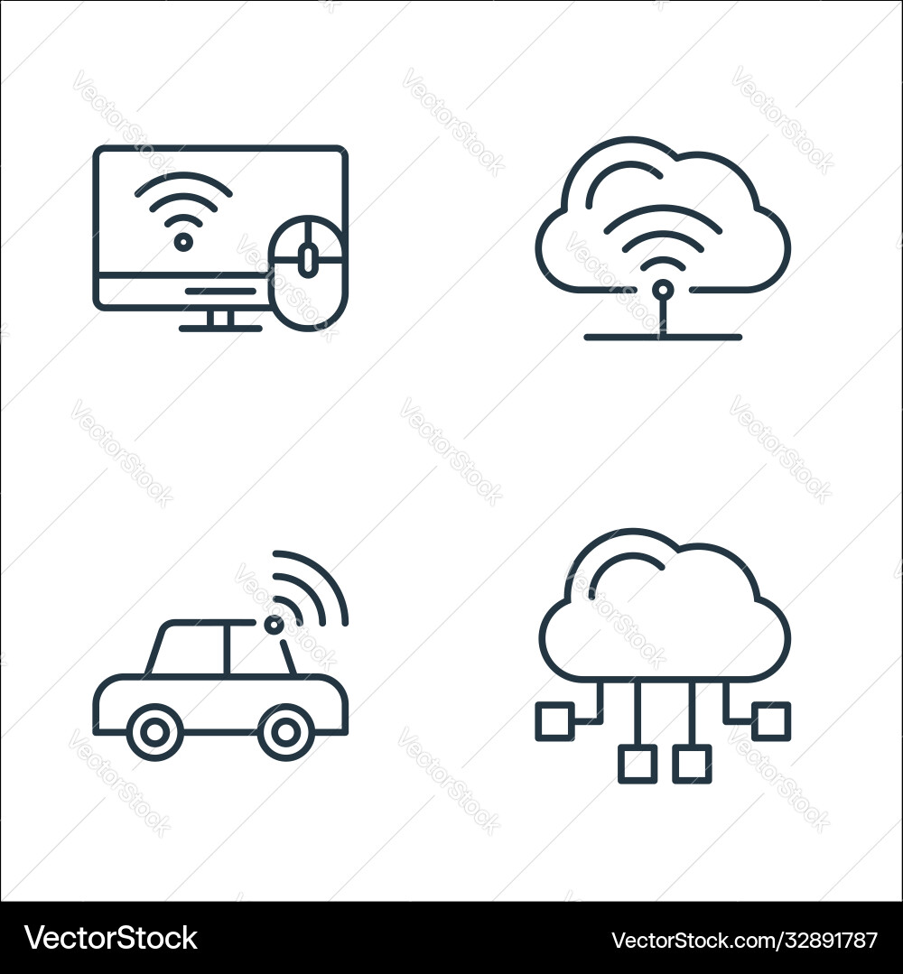 Internet things line icons linear set quality Internet things line icons linear set quality vector image