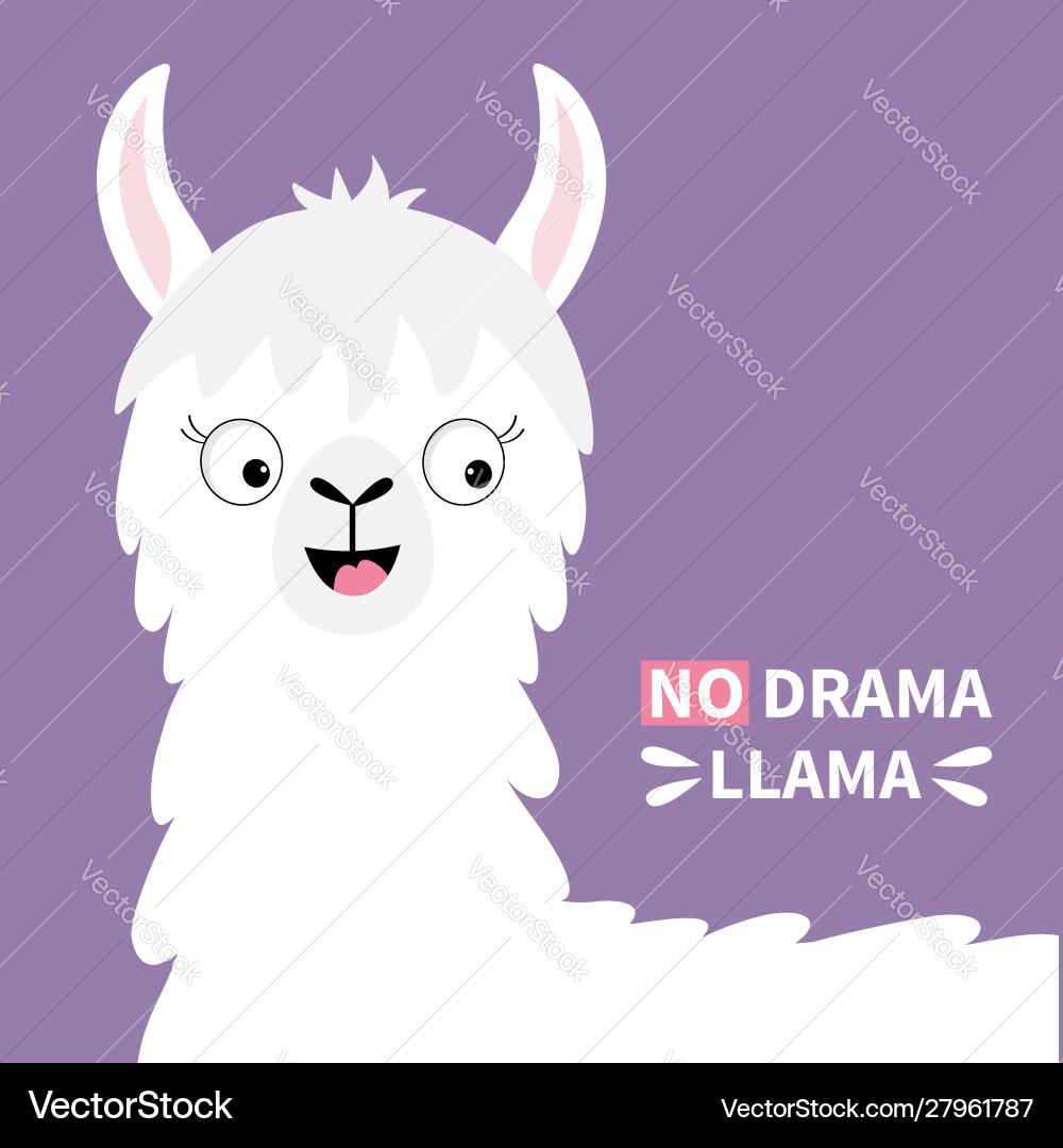 Kein Drama llama alpaca happy head face niedlich Kein Drama llama alpaca happy head face niedlich vektorbild