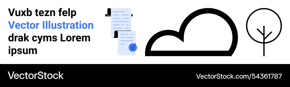 Modern cloud and tree concept with document Vector Image