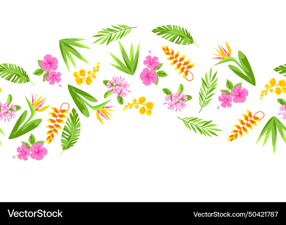 Pattern with tropical flowers decorative exotic Pattern with tropical flowers decorative exotic vector image
