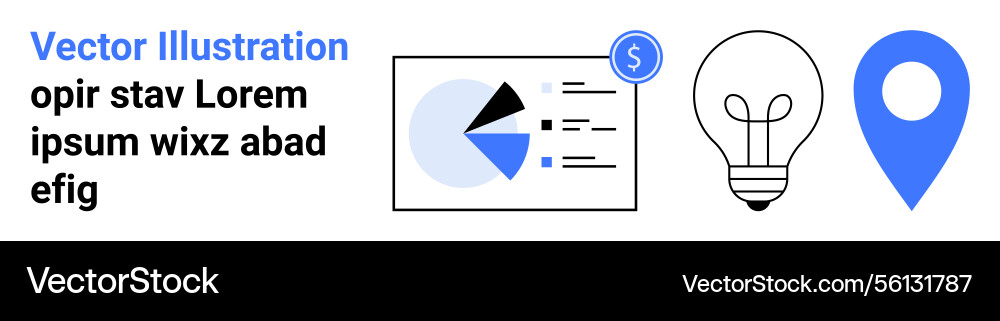 Pie chart with data points light bulb Pie chart with data points light bulb vector image
