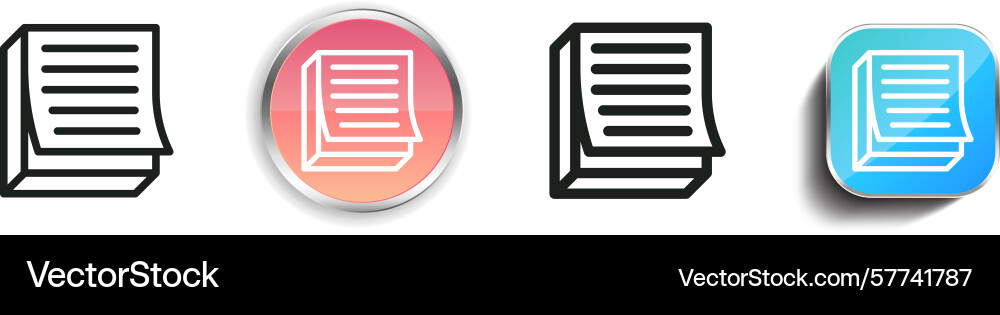 Post it icon thin linear regular and button style Post it icon thin linear regular and button style vector image
