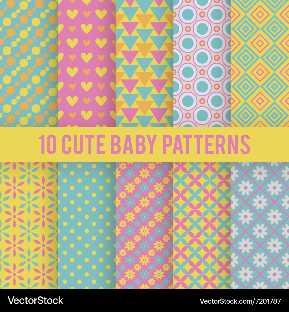 Retro Geometric Patterns Vector Image
