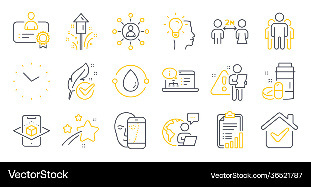 Set science icons such as checklist augmented Set science icons such as checklist augmented vector image
