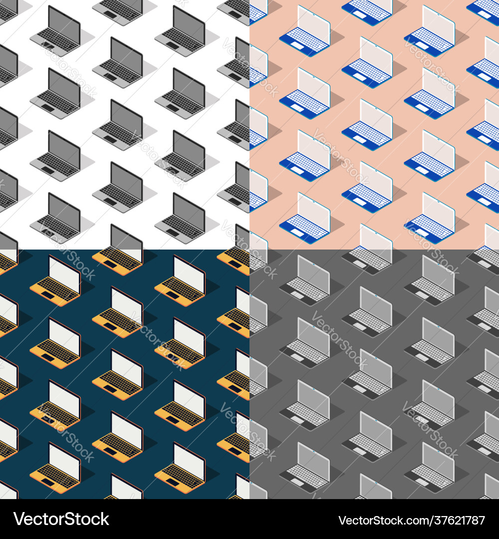 Set seamless patterns with open portable Vector Image