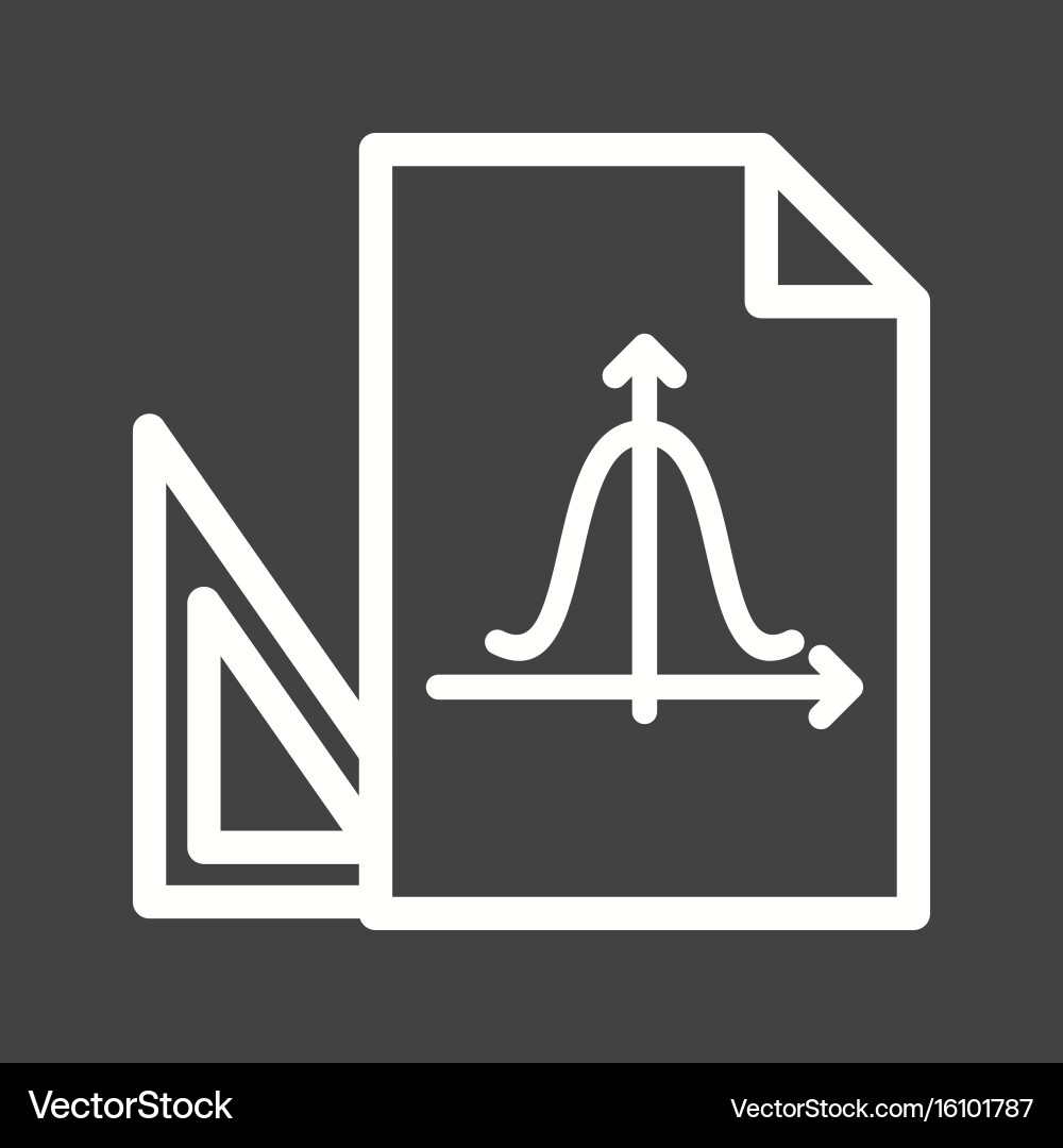 Set square and graph vector image