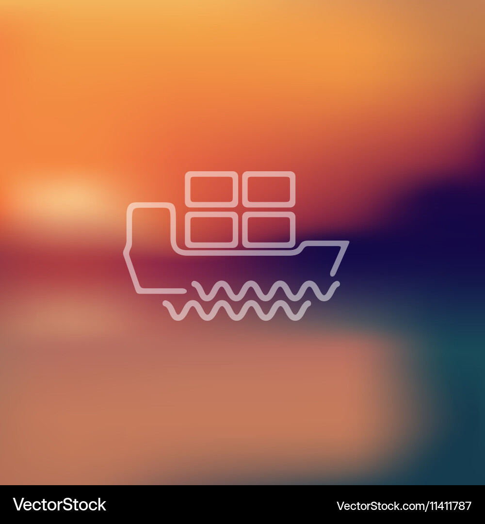 Ship icon on blurred background Vector Image