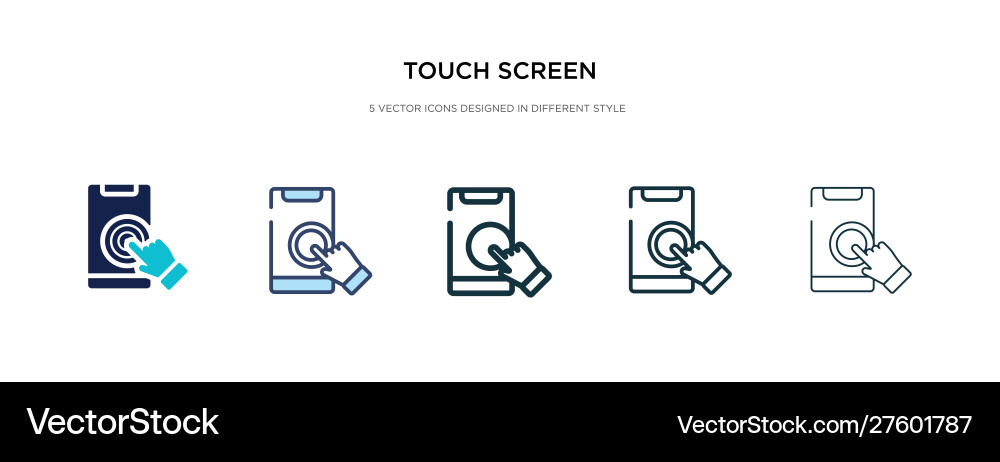 Touch screen icon in different style two colored Touch screen icon in different style two colored vector image