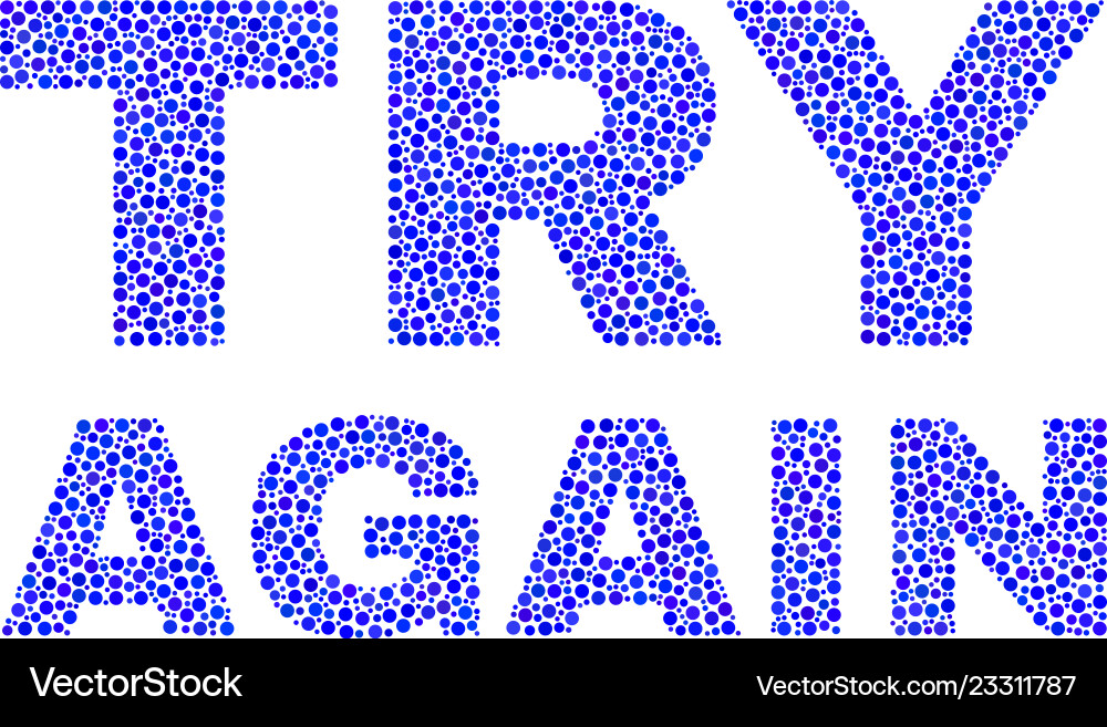 Try again text in dot style vector image