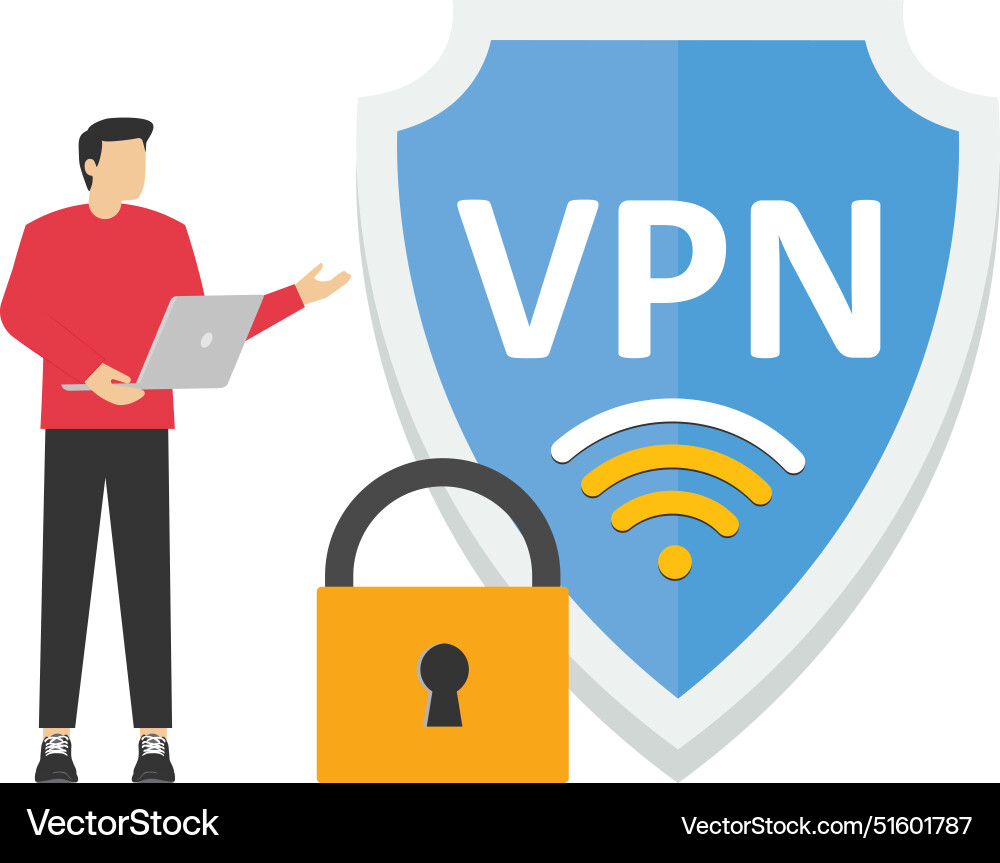 Vpn software or plugin app for secure internet co Vpn software or plugin app for secure internet co vector image