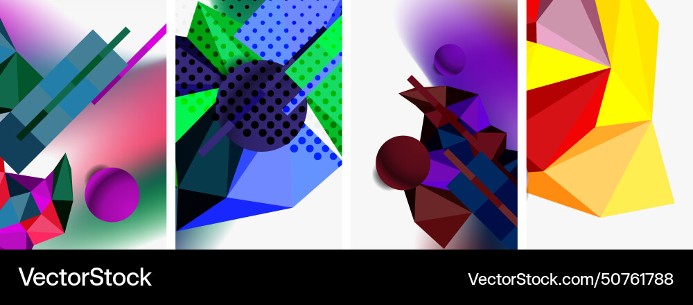 3d sphere and low poly triangle design Vector Image