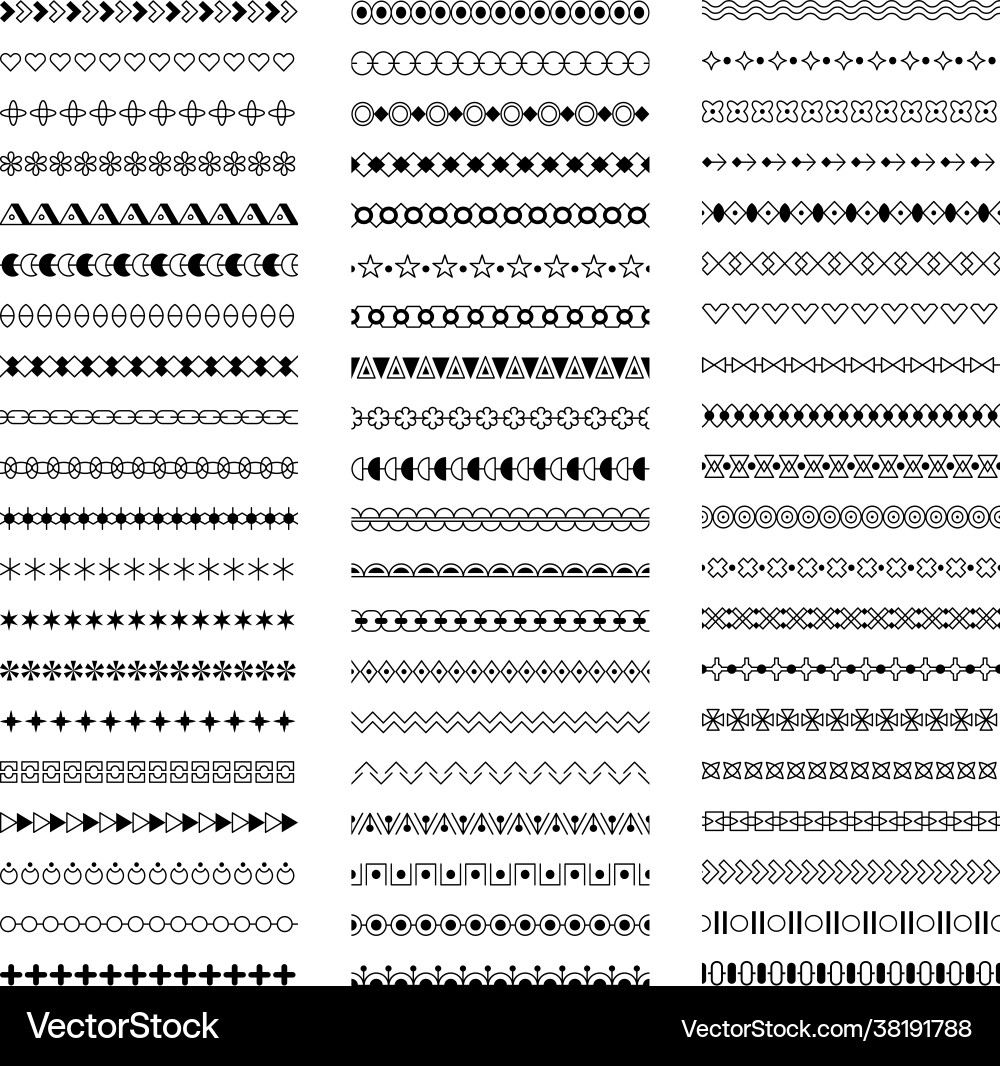 Borders and dividers seamless graphical elements Borders and dividers seamless graphical elements vector image