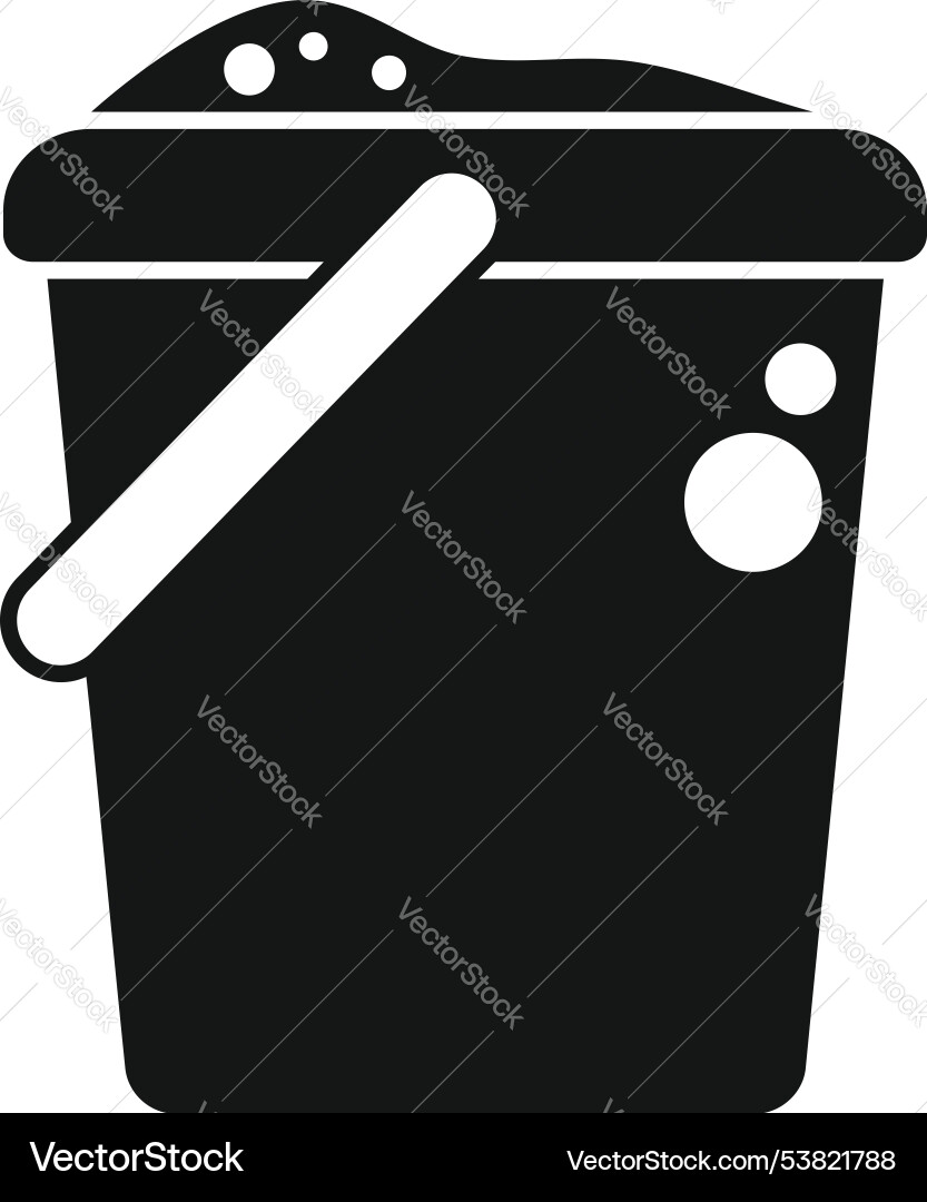 Cleaning bucket with foam bubbles icon showing Vector Image