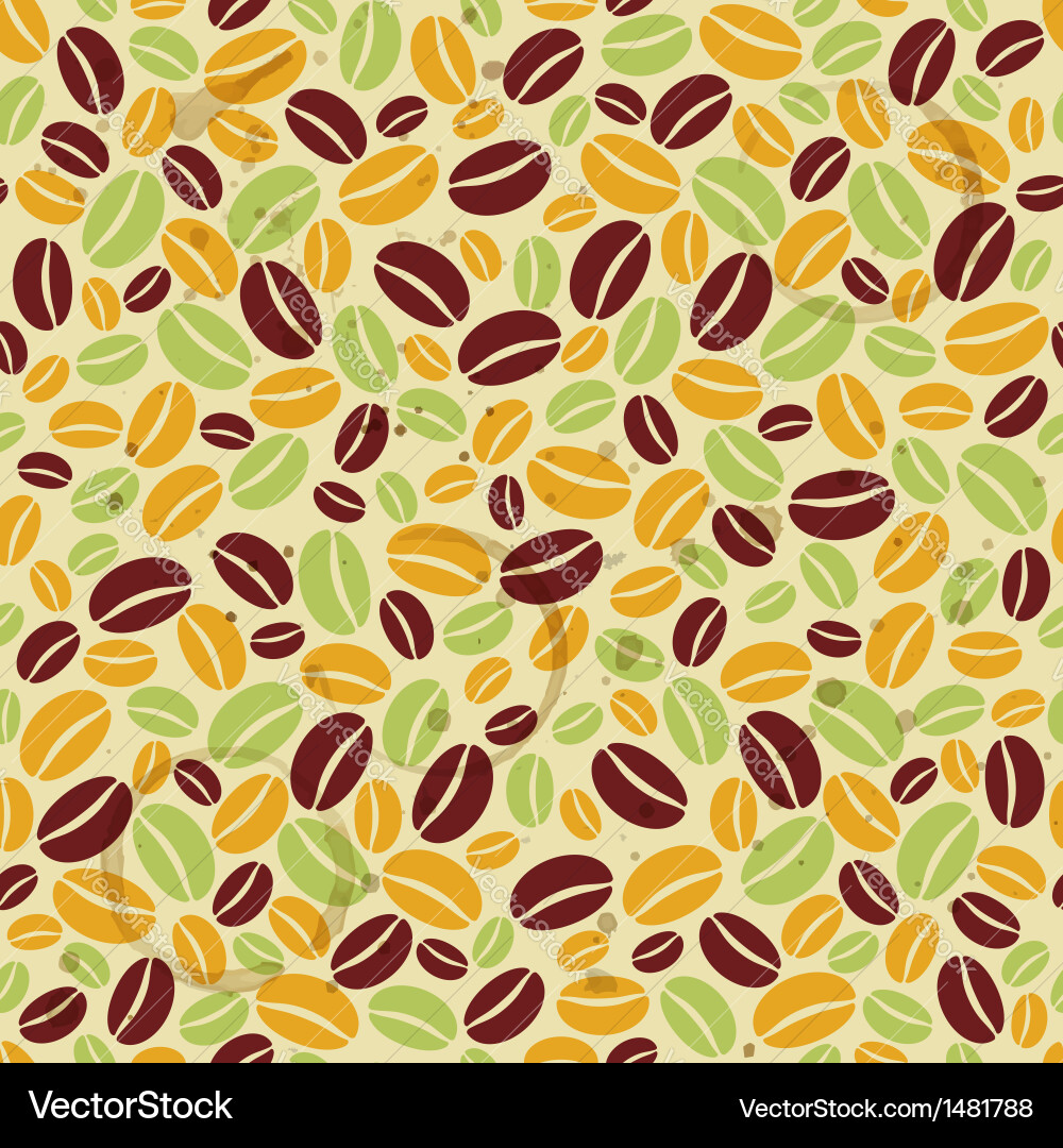 Coffee Bean Seamless Pattern Vector Image
