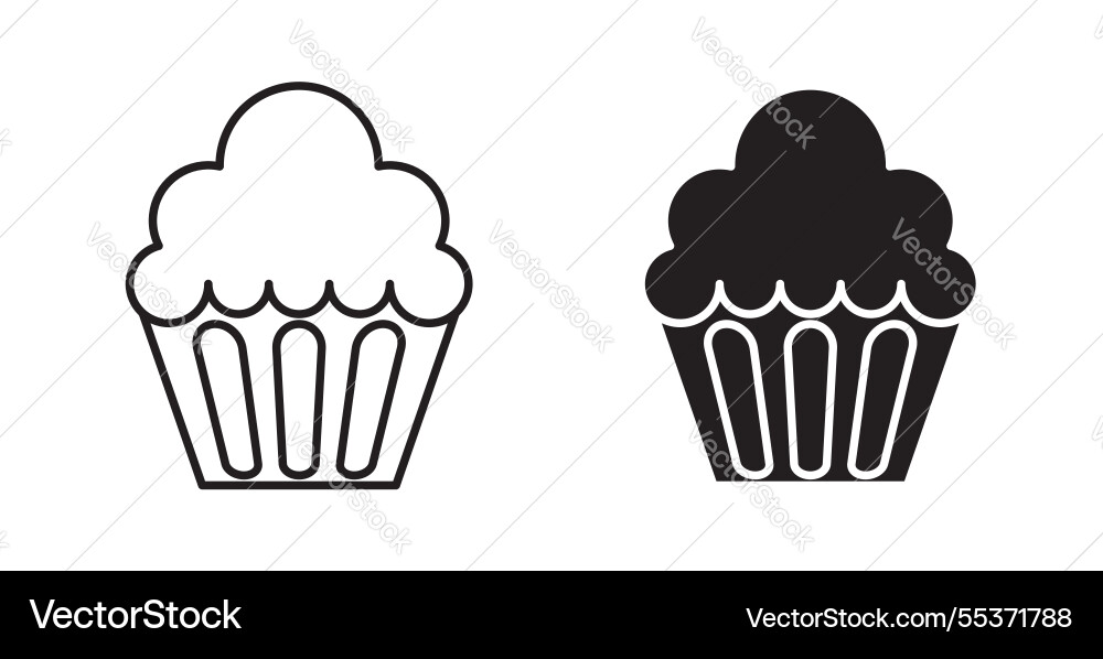 Cupcake icon set in thin line for web Cupcake icon set in thin line for web Vector Image