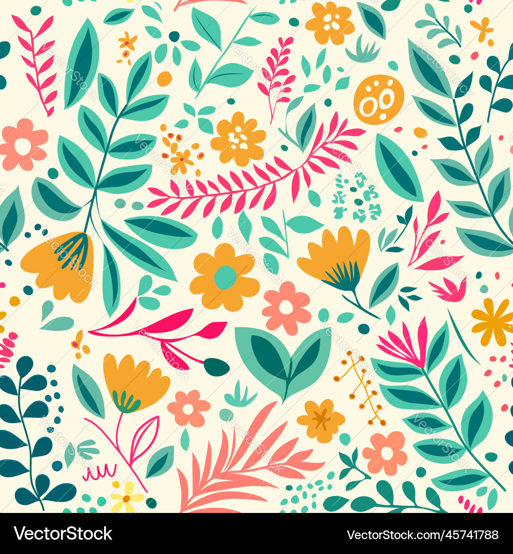 Floral Botanical Pattern Vector Image