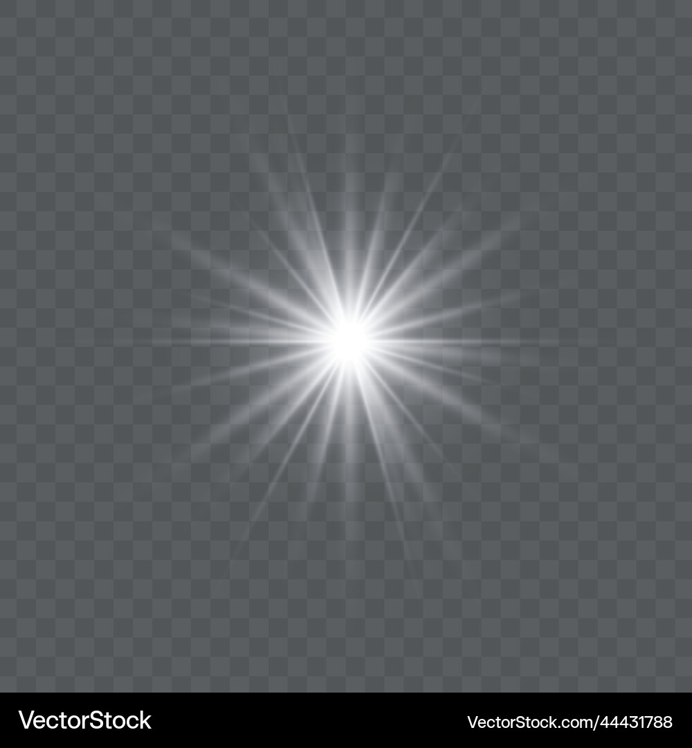 Glow light effect starburst with sparkles Vector Image