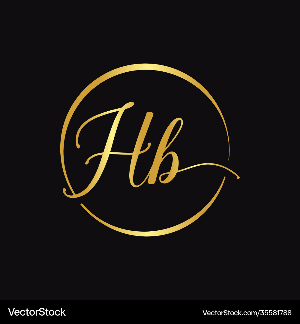 Hb script logo design template initial Hb script logo design template initial vector image
