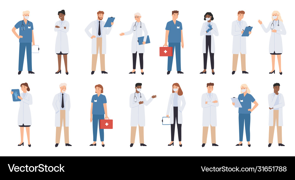 Hospital doctors and nurses doctor vector image