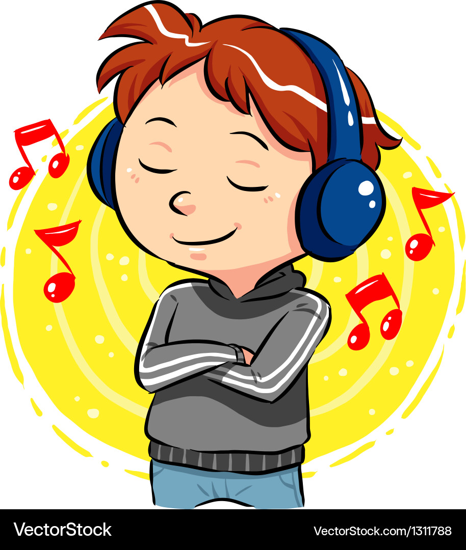 Listening to music royalty free vector image vectorstock